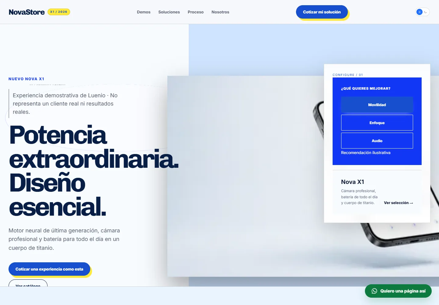 Vista ilustrativa de una experiencia para ecommerce